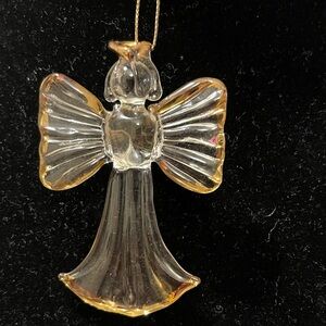 Glass Angel Ornament with Gold Accents